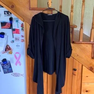 Black hooded cardigan